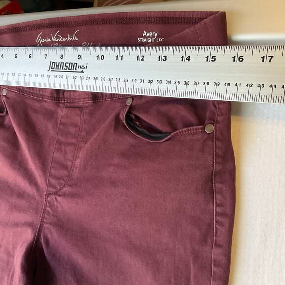 Gloria Vanderbilt Women Jeans size 10 Red Avery Straight Leg High Rise Stretch - Picture 3 of 12